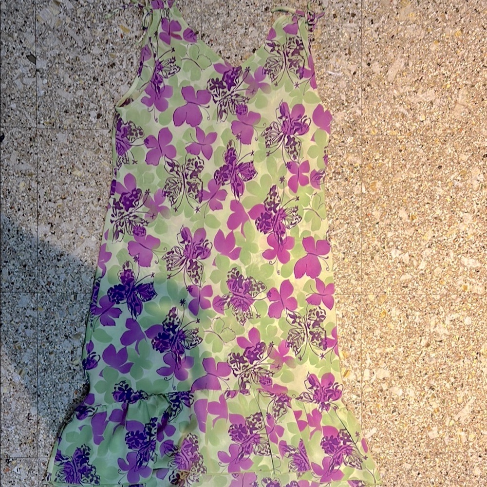 Floral Kids Dress by Hype - Purple and Green